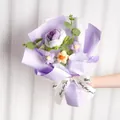 Handmade crochet rose flower bouquet gift for graduation or Mother's Day in purple wrapping - Gradient Purple Bouquet
