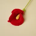 Handmade red crocheted calla lily eternal artificial flower for home table decoration - Red