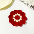 Sottobicchiere a fiore rosso fatto a mano all'uncinetto per regalo creativo - Sottobicchiere Piccolo Fiore / Rosso