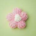 Handgemachtes gestricktes 6cm Puffblumen-Zubehör aus weichem rosa und weißem Garn - Rosa und Weiß