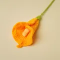 Handmade yellow crocheted Calla Lily flower, perfect for elegant home decor or unique gifts - Orange