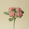 Handmade crochet multi-headed pink bubble rose bouquet gift for Valentine's Day - Light Pink