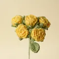 Elegant hand-knitted crochet yellow rose bouquet with multi-headed flowers for gift - Yellow