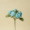 Handmade crochet bubble rose bouquet in light blue yarn for romantic gift - Blue