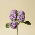 Handmade crochet purple bubble rose bouquet featuring realistic yarn texture details - Purple