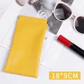 Funda de cuero sintético amarillo para gafas de sol - 9*18cm / Naranja