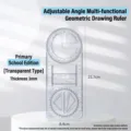 Règle de dessin géométrique transparente multifonction pour élèves, outil de 21,7 cm - Version École Primaire