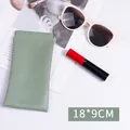 Estuche para gafas de cuero verde salvia con cierre automático, 18x9 cm - 9*18cm / Verde