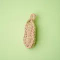 Handmade crochet peanut pendant accessory in a light brown knitted finish - Peanut