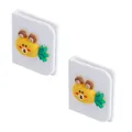 Punch-free windproof shower curtain clips with a cute cartoon pineapple bear design - Cartoon Pineapple Bear / Pack of 2 / White