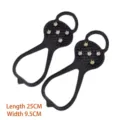 Black anti-slip ice cleats with 5-tooth steel studs for snow and ice walking - Multi-Tooth / Black