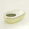 Tragbarer Pillenteiler in Avocado-Form und Medikamenten-Aufbewahrungsbox in Beige - Staubgelb