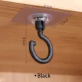 Gancio da soffitto rotante nero con base adesiva, 8,5x7,5 cm - Gancio da Soffitto / Nero