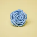 Cabeza de flor de rosa de ganchillo azul claro hecha a mano para ropa y accesorios de DIY - Cabeza de rosa / Azul claro