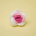 Cabeza de rosa de ganchillo hecha a mano en degradado rosa y blanco DIY - Cabeza de rosa / Degradado Rosa Rojo