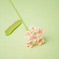 Handmade pink crocheted forget-me-not flower on a green stem for home decor gifts - Nude Forget-me-not