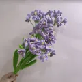Hand-crocheted purple forget-me-not flower bouquet with green stems in soft lavender finish - Light Purple Forget-me-not
