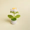 Handmade crochet white and yellow flower potted plant for home and gift decoration - Gradient Yellow Rose Potted Plant