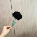 Rose noire au crochet faite à la main pour accessoires photo gothiques et décoration - Tige Unique (environ 40cm) / Noir
