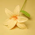 Handmade yellow crochet lily flower crafted from soft wool yarn for decorative gift bouquets - Yellow Lily