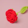 Handgemaakte gehaakte rode roos, schattig gebreid cadeau voor vriendin op Valentijnsdag - Rood