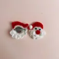 Handgemaakte gehaakte kerstman broche en haarspeld voor kerstversiering en cadeau - Kerstman Haarclip