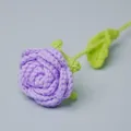 Handmade crochet purple rose yarn flower knitted artificial gift for valentines day - Light Purple
