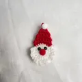 Handmade crochet Santa Claus brooch hair clip for Christmas gift festive decoration - Santa Claus Ornament / Red