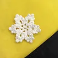 Handmade white crochet wool snowflake brooch ornament for creative Christmas gift - Snowflake Only (Without Bell Or Lanyard)