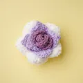 Cabeza de flor de rosa de ganchillo hecha a mano en púrpura y blanco para manualidades - Cabeza De Rosa Puntiaguda / Púrpura Degradado