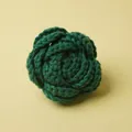 Cabeza de rosa de ganchillo verde oscuro hecha a mano para accesorios de ropa - Cabeza de rosa / Verde Navidad