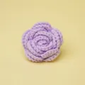 Cabeza de rosa de ganchillo púrpura hecha a mano para accesorios de ropa y manualidades - Cabeza de rosa / Violeta Claro