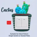 Primer plano detallado de la funda de silicona para interruptor de cactus de 8,6 cm - Cactus / 8.6x8.6cm