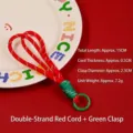 Handmade Christmas braided phone lanyard in red and white with green buckle (80 chars) - Double Strand Single Clasp / Red