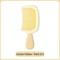 Portable ice cream shaped anti-static small hair comb for kids in lemon yellow color - 1 Piece / Lemon Yellow