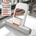 Compact portable mini desktop sponge mop for hand-free kitchen and bathroom cleaning - Foldable Mini Style / 1 Piece / White-Orange