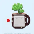 Pegatina de silicona para interruptor de luz con diseño de planta suculenta - Pachyphytum Oviferum / 8.6x8.6cm