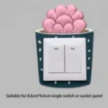 Cartoon succulent silicone switch protector sticker for 8.6x8.6cm panels - Snow Lotus / 8.6x8.6cm