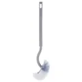 Grey toilet brush with long handle and curved neck design for deep cleaning bathroom - Regular Classic Style / 1 Piece / Gray