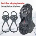 Crampons à glace universels en silicone à 5 clous pour la marche sur neige et glace - Taille unique / Paire de 5 Dents