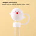 Linda tapa de silicona para pajitas forma de delfín para pajitas 7-8mm - Adecuado para Pajitas de 7-8mm / Delfín