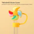 Funda de silicona colorida de molinillo para pajitas reutilizables de vidrio de 7-8 mm - Adecuado para Pajitas de 7-8mm / Molino de viento