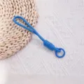Correa de muñeca azul tejida a mano color dopamina con cierre redondo para teléfono. - Tejido a Mano / Azul