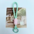Cordón corto tejido verde menta y rosa para móvil y colgante de bolso - Verde Hierba y Rosa Claro