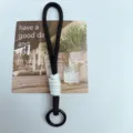Minimalist black and white two-tone braided paracord phone lanyard and keychain strap - Black and White