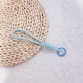 Hand-woven light blue dopamine color phone wrist lanyard with a secure circular clasp - Hand-woven / Light Blue