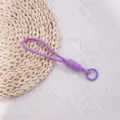 Durable hand-woven purple mobile phone wrist lanyard strap with secure circular clasp - Hand-woven / Purple
