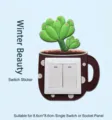Funda creativa de silicona para interruptor de luz suculenta 3D para paneles 8.6x8.6cm - Pachyphytum Oviferum / Para Interruptor de 8.6cm