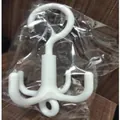 Λευκός περιστρεφόμενος πλαστικός γάντζος 4 θέσεων για γραβάτες και κασκόλ - Σκανδιναβικό Λευκό Σε Σακούλα OPP