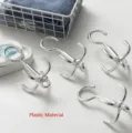 Ασημένιο περιστρεφόμενο πλαστικό άγκιστρο 4 νυχιών για οργάνωση κασκόλ και γραβατών - Ασημί Μεμονωμένη Συσκευασία